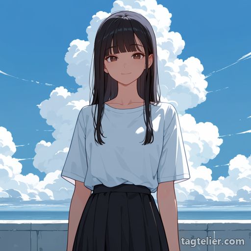 曇り空（cloudy_sky）で生成したAIイラストの見本