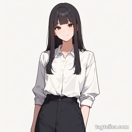 襟付きシャツ（collared_shirt）で生成したAIイラストの見本