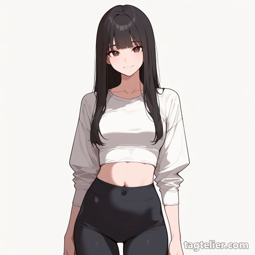 隠れたへそ（covered_navel）で生成したAIイラストの見本