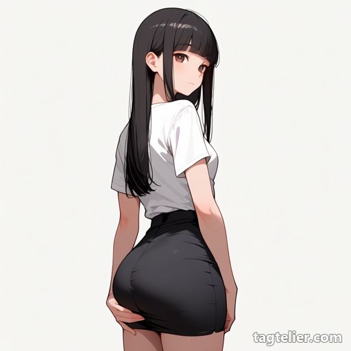 尻を隠す（covering ass）で生成したAIイラストの見本