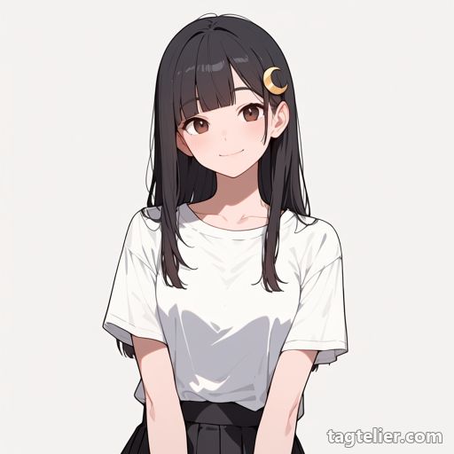 三日月の髪飾り（crescent_hair_ornament）で生成したAIイラストの見本