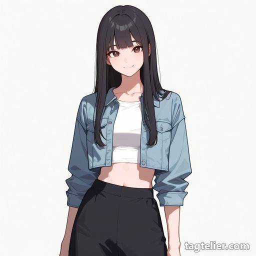 丈の短いジャケット（cropped_jacket）で生成したAIイラストの見本