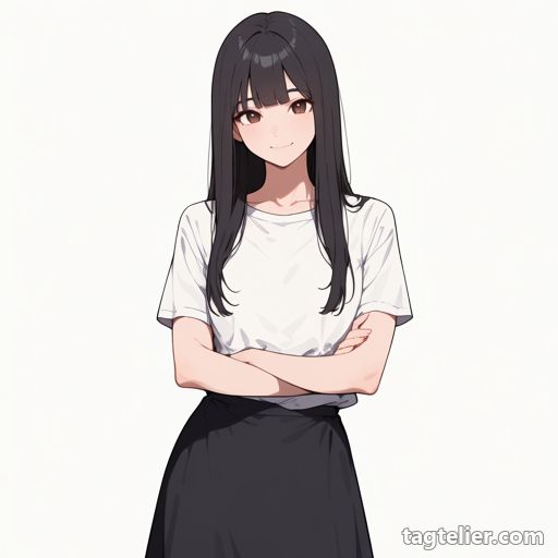 腕を組む（crossed_arms）で生成したAIイラストの見本