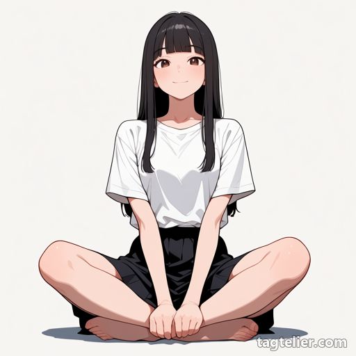 脚を組む（crossed_legs）で生成したAIイラストの見本