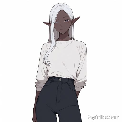 ダークエルフ（dark elf）で生成したAIイラストの見本