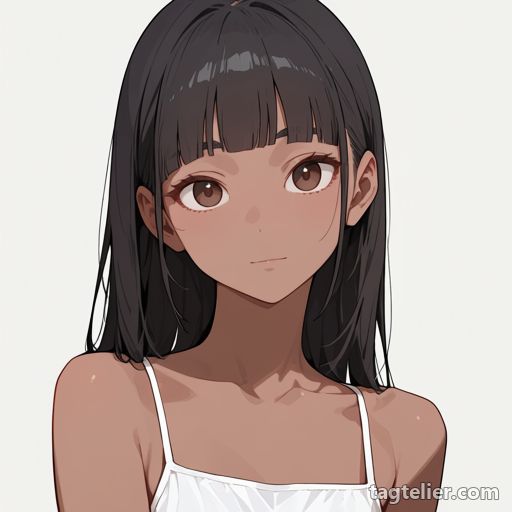 褐色肌の女性（dark-skinned_female）で生成したAIイラストの見本
