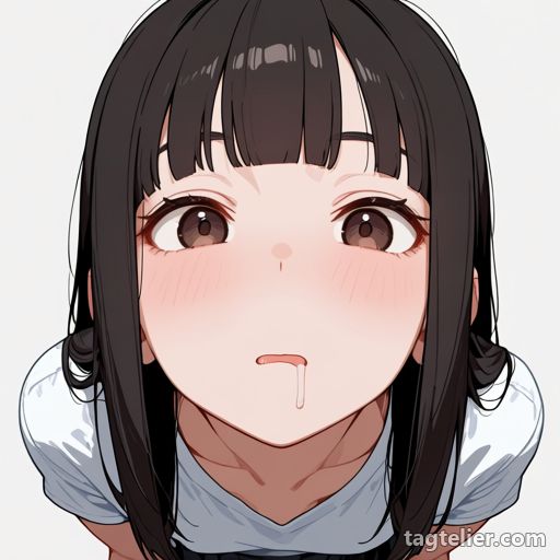 よだれを垂らす（drooling）で生成したAIイラストの見本