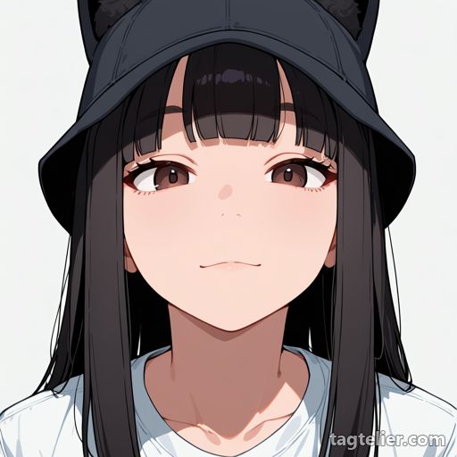 帽子から出た耳（ears_through_headwear）で生成したAIイラストの見本