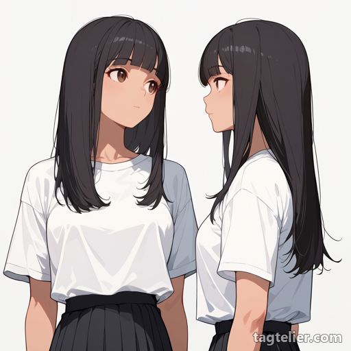相手と向き合う（facing another）で生成したAIイラストの見本