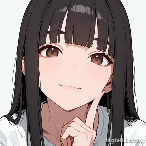 頬に指（finger to cheek）で生成したAIイラストの見本