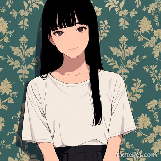 フラットカラー（flat color）で生成したAIイラストの見本