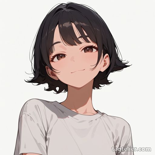 外はねの髪（flipped_hair）で生成したAIイラストの見本