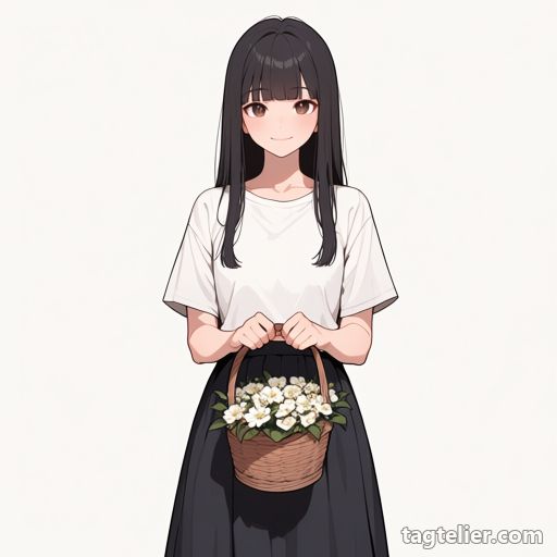 花かご（flower basket）で生成したAIイラストの見本