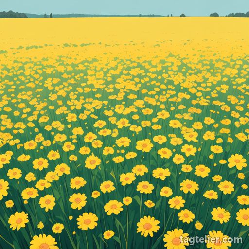 花畑（flower field）で生成したAIイラストの見本