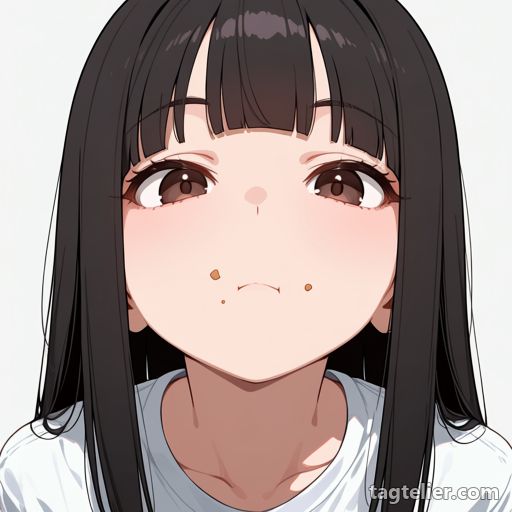 顔に食べ物（food_on_face）で生成したAIイラストの見本