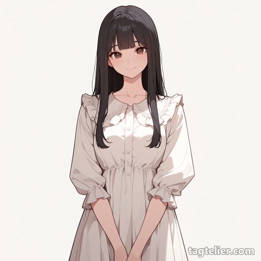 フリルのドレス（frilled_dress）で生成したAIイラストの見本