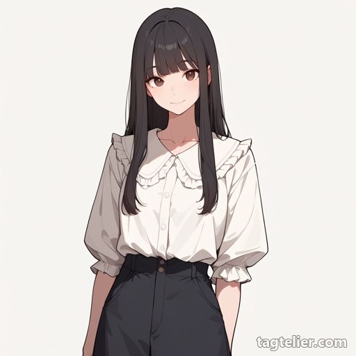フリル付きシャツ襟（frilled_shirt_collar）で生成したAIイラストの見本