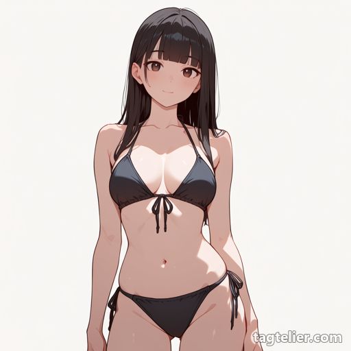 前結びビキニトップ（front-tie_bikini_top）で生成したAIイラストの見本