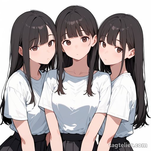 女子に挟まれる（girl sandwich）で生成したAIイラストの見本