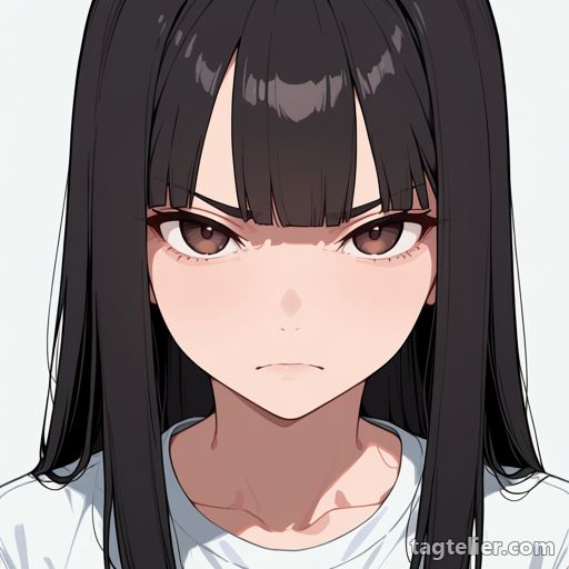 睨む（glaring）で生成したAIイラストの見本