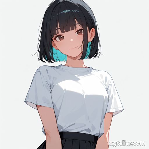 光る髪（glowing hair）で生成したAIイラストの見本