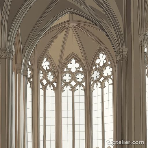 ゴシック建築（gothic architecture）で生成したAIイラストの見本