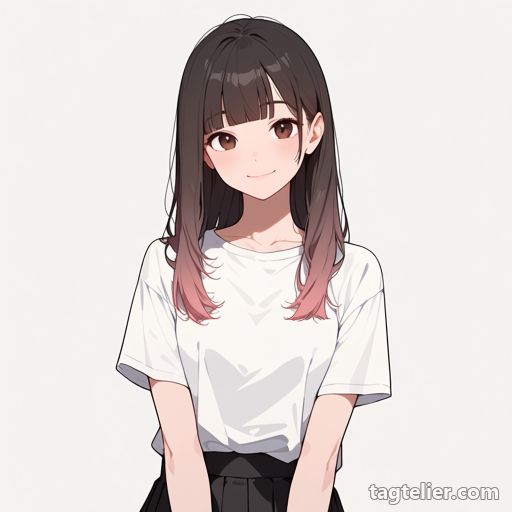 グラデーション髪（gradient hair）で生成したAIイラストの見本