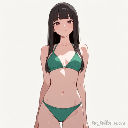 緑ビキニ（green_bikini）で生成したAIイラストの見本