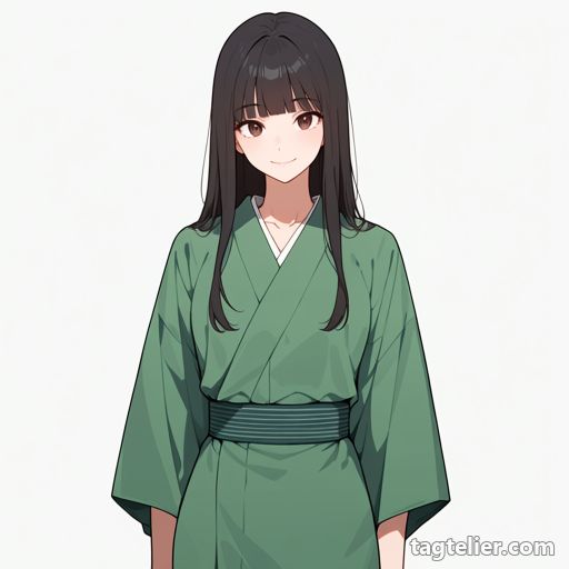 緑の着物（green_kimono）で生成したAIイラストの見本