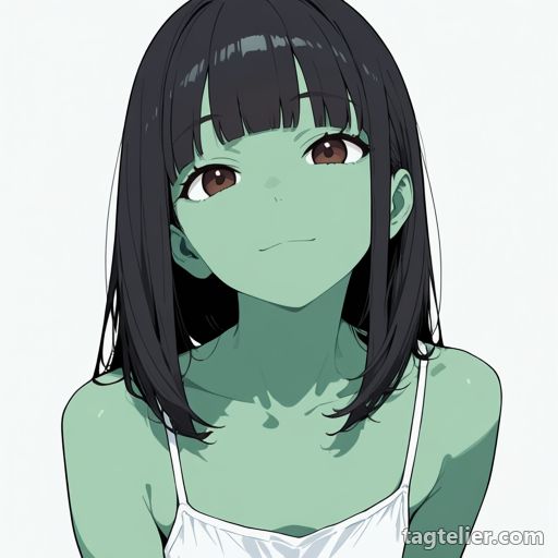 緑の肌（green_skin）で生成したAIイラストの見本
