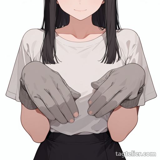 灰色の手袋（grey_gloves）で生成したAIイラストの見本