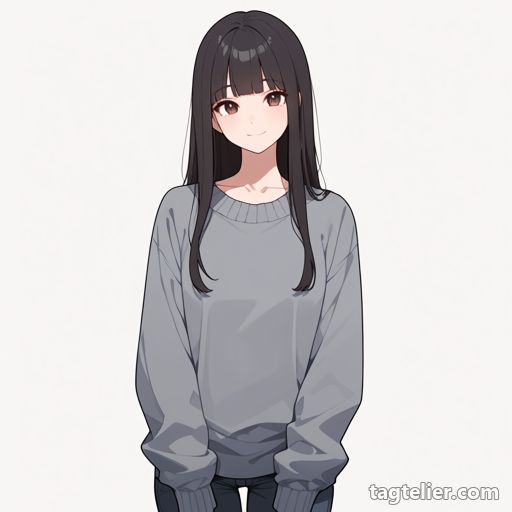 灰色のセーター（grey_sweater）で生成したAIイラストの見本
