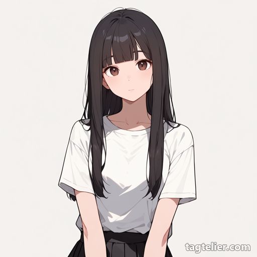 顔にかかる髪（hair over face）で生成したAIイラストの見本