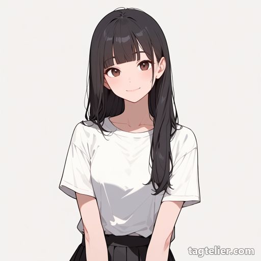肩にかかる髪（hair_over_shoulder）で生成したAIイラストの見本