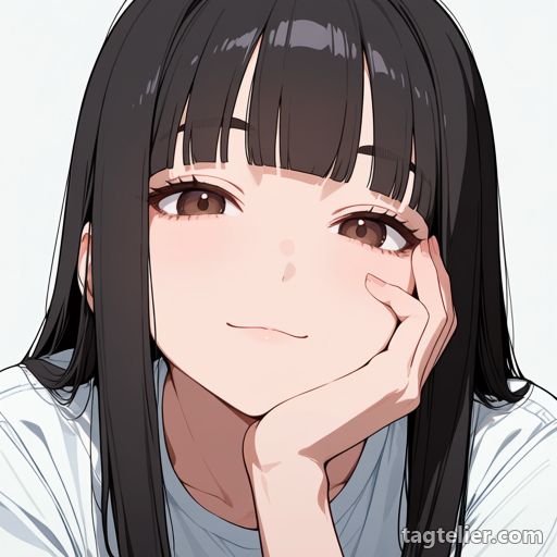 自分の頬に手（hand_on_own_cheek）で生成したAIイラストの見本