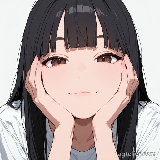 両手を頬に（hands_on_own_cheeks）で生成したAIイラストの見本