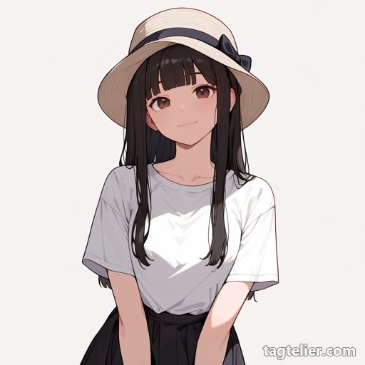 帽子のリボン結び（hat_bow）で生成したAIイラストの見本