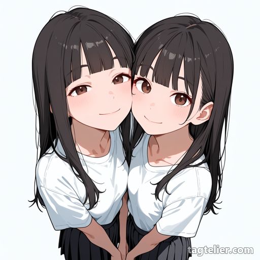 頭を寄せ合う（heads together）で生成したAIイラストの見本