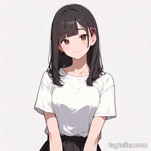 ハートの髪飾り（heart_hair_ornament）で生成したAIイラストの見本