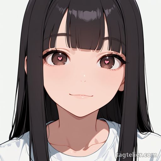 ハート型瞳孔（heart-shaped pupils）で生成したAIイラストの見本