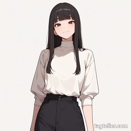 ハイネック（high_collar）で生成したAIイラストの見本