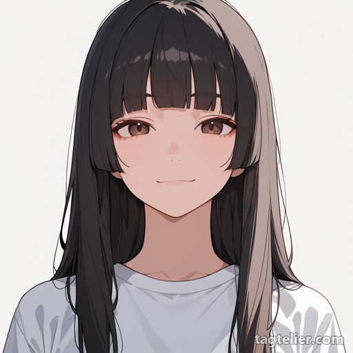 姫カット（hime cut）で生成したAIイラストの見本