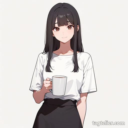カップを持つ（holding cup）で生成したAIイラストの見本