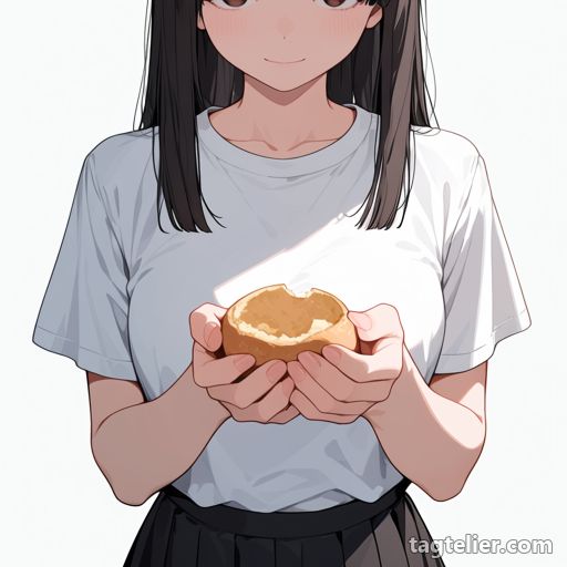 食べ物を持つ（holding_food）で生成したAIイラストの見本