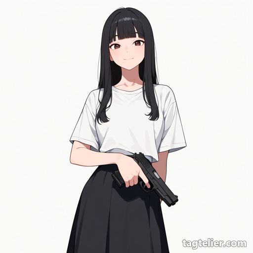 銃を持つ（holding_gun）で生成したAIイラストの見本
