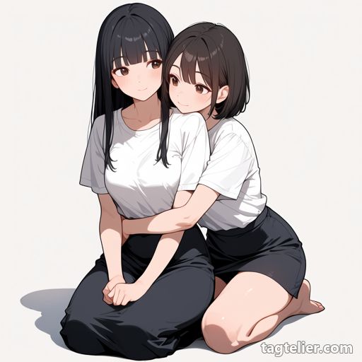 後ろから抱きつく（hug_from_behind）で生成したAIイラストの見本