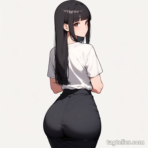 巨大なお尻（huge ass）で生成したAIイラストの見本