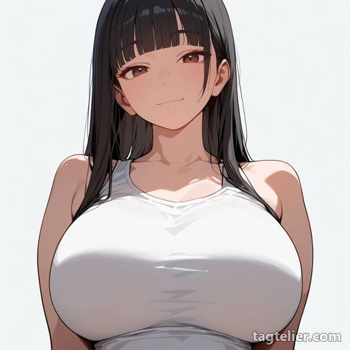 巨大な胸（huge breasts）で生成したAIイラストの見本