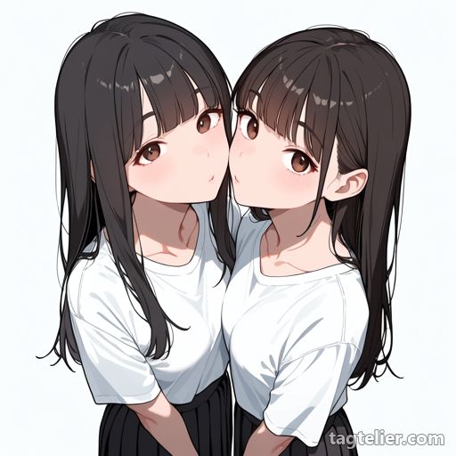 キス寸前（imminent kiss）で生成したAIイラストの見本