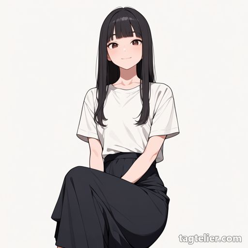 膝を立てる（knee_up）で生成したAIイラストの見本